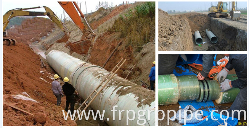 Glass fibre reinforced plastic pipe GRP water pipe